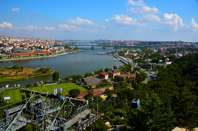 View of the waterway running through Istanbul