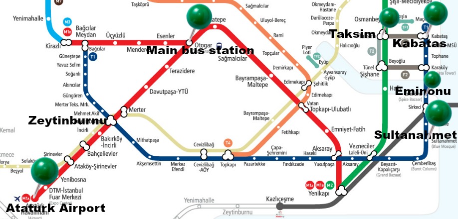 istanbul metro map description for tourists istanbul7hills