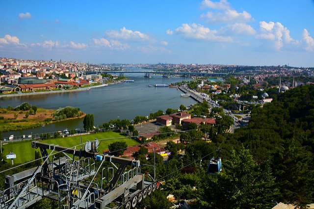 View of the waterway running through Istanbul