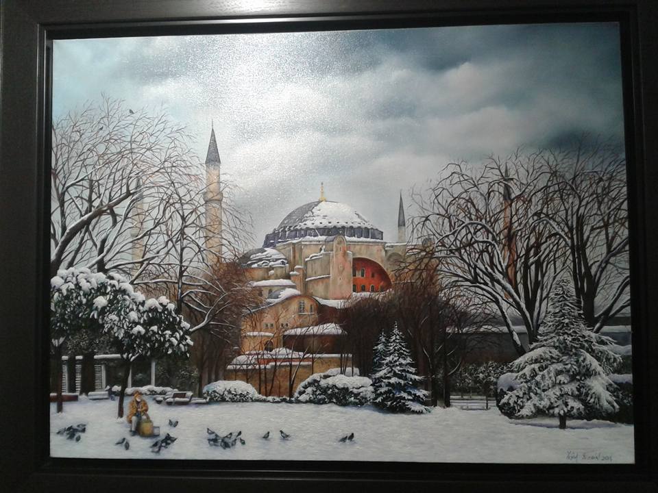 Hagia Sophia in Istanbul in snow