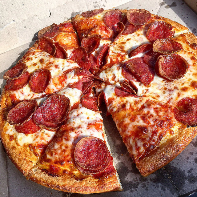Pizzah in Istanbul with cheese and sucuk (Turkish sausage). Photo by Faros Group.