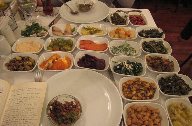 Appetizers at Istanbul food tour