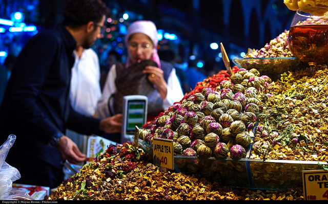 Spices in a bazaar