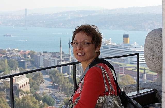 Tourist enjoying Istanbul view