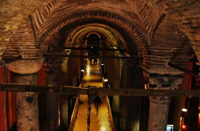 Inside the Basilica Cistern in Istanbul