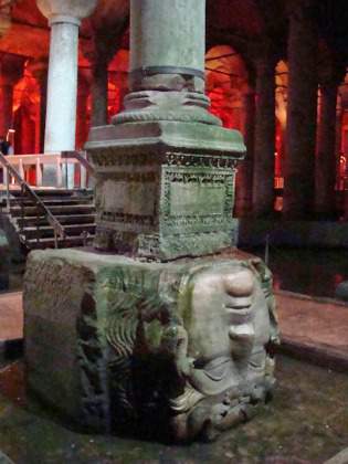 Medusa Head at Basilica Cistern in Istanbul