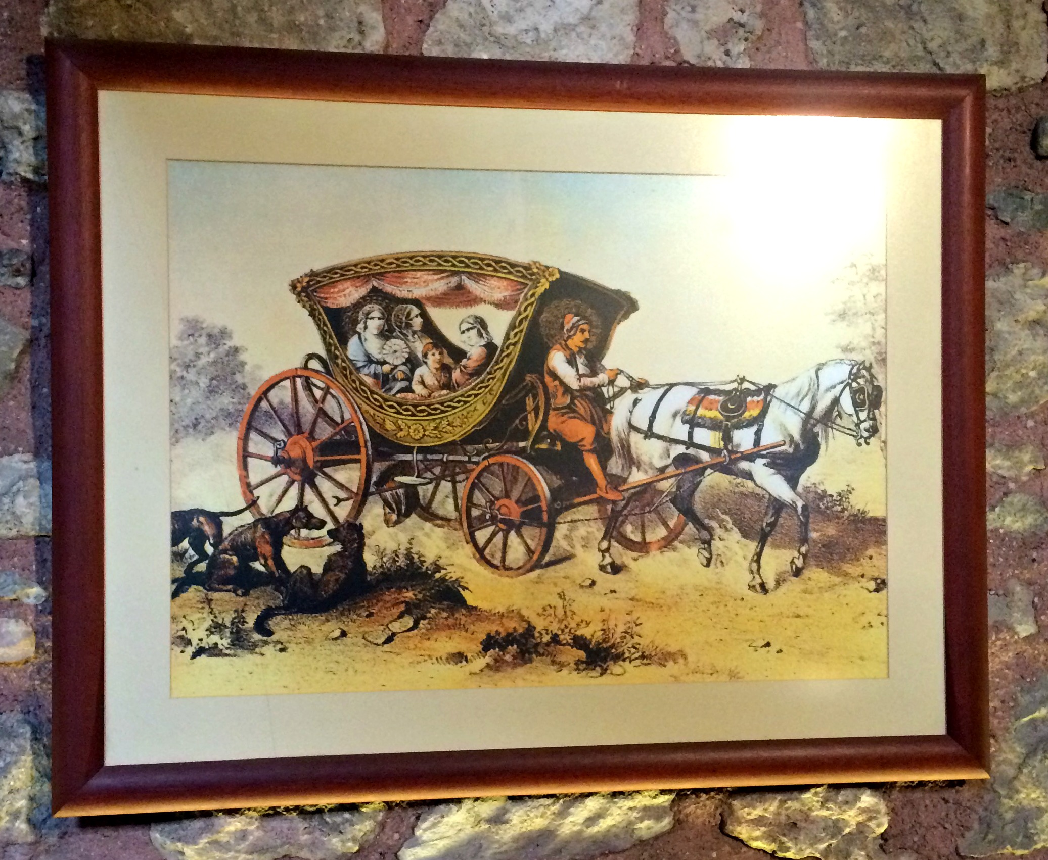 Painting of Ottoman family in a carriage