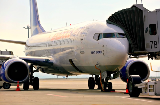 Sleeve at a plane at Sabiha Gokcen Airport