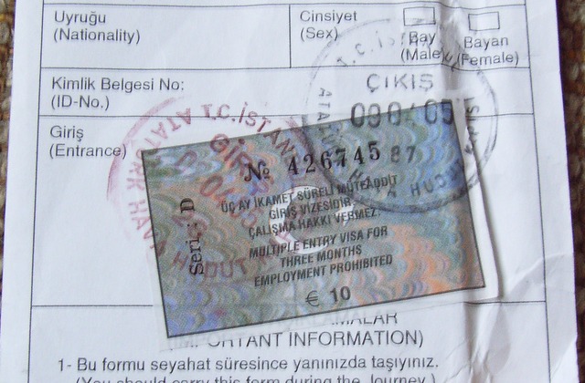 Turkish visa sample